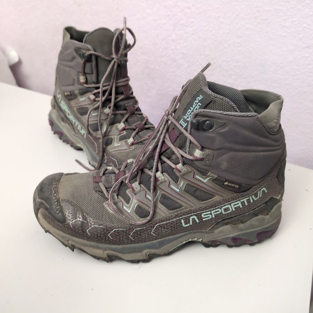 La Sportiva Ultra Raptor II Mid GTX Hiking Boots Women's Size 9.5 Gray Gore-tex